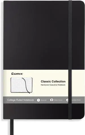 Comix Lined Journal Notebook for Work, 240 Pages, 5.5" x 8.3", Black | Hardcover, A5 Medium College Ruled, Journaling Notebooks for Notes-taking & Writing, Fits for Office School Home Comix Lined Journal Notebook for Work, 240 Pages, 5.5" x 8.3", Black | Hardcover, A5 Medium College Ruled, Journaling Notebooks for Notes-taking & Writing, Fits for Office School Home