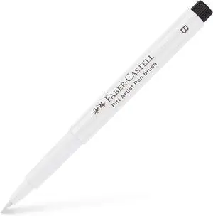 Faber-Castell Pitt Artist Brush Pen, White India Ink - Brush Nib Artist Marker Faber-Castell Pitt Artist Brush Pen, White India Ink - Brush Nib Artist Marker