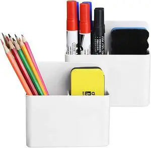 Marbrasse Magnetic Dry Erase Marker Holder,Pen and Eraser Holder for WhiteboardMagnet Pencil Cup Utility Storage Organizer for Office, Refrigerator, Locker and Metal Cabinets (2 Pack) Marbrasse Magnetic Dry Erase Marker Holder,Pen and Eraser Holder for WhiteboardMagnet Pencil Cup Utility Storage Organizer for Office, Refrigerator, Locker and Metal Cabinets (2 Pack)