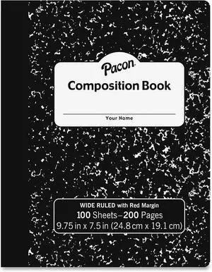 Roselle Paper Co-Composition Book, Black/White Marble (37101) Roselle Paper Co-Composition Book, Black/White Marble (37101)