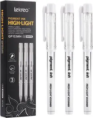Gold Silver White Ink Gel Pens, 1mm Medium Fine Point, Opaque archival Ink Pen for Dark Paper Drawing,Sketching, Illustration, Card Making, Bullet Journaling (White Ink - 3 Packs) Gold Silver White Ink Gel Pens, 1mm Medium Fine Point, Opaque archival Ink Pen for Dark Paper Drawing,Sketching, Illustration, Card Making, Bullet Journaling (White Ink - 3 Packs)