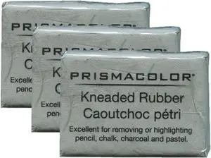 PRISMACOLOR Design Eraser, 1224 Kneaded Rubber Eraser, Grey (70531) (3 Pack) PRISMACOLOR Design Eraser, 1224 Kneaded Rubber Eraser, Grey (70531) (3 Pack)