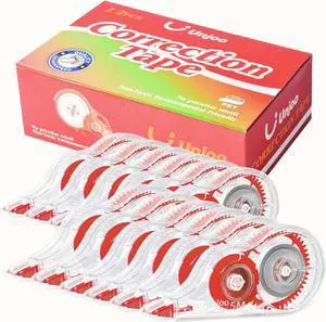 Unjoo White Correction Tape, For school, Office (12pack, 5M/196"x0.2", Red) | Easy To Use Applicator for Instant Corrections Wrong Writing At Any Time, Tear-Resistant Correction tape Bulk Unjoo White Correction Tape, For school, Office (12pack, 5M/196"x0.2", Red) | Easy To Use Applicator for Instant Corrections Wrong Writing At Any Time, Tear-Resistant Correction tape Bulk