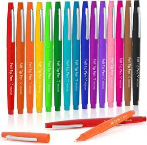 Lelix Felt Tip Pens, 15 Colors, 0.7mm Medium Point, Felt Tip Markers Pens for Journaling, Writing, Note Taking, Planner, Perfect for Art Office and School Supplies Lelix Felt Tip Pens, 15 Colors, 0.7mm Medium Point, Felt Tip Markers Pens for Journaling, Writing, Note Taking, Planner, Perfect for Art Office and School Supplies