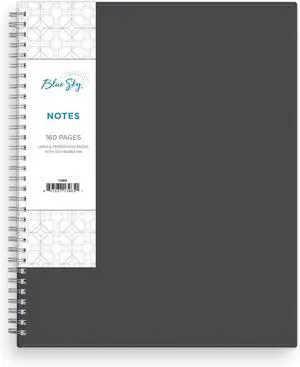 Blue Sky Notes Professional Notebook, Flexible Cover, Twin-Wire Binding, 8.5" x 11", Gray | Undated Journal, Flexible Cover, 160 Perforated Pages, Durable Twin Wire Binding, For Office and School Blue Sky Notes Professional Notebook, Flexible Cover, Twin-Wire Binding, 8.5" x 11", Gray | Undated Journal, Flexible Cover, 160 Perforated Pages, Durable Twin Wire Binding, For Office and School