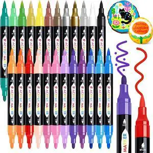 TBC The Best Crafts Acrylic Paint Markers, 24 Colors Dual Tip Pen | Waterproof, Non-Toxic for Rock Painting, Wood, Glass, Ceramic, Fabric Art Supplies for Artists & Hobbyists TBC The Best Crafts Acrylic Paint Markers, 24 Colors Dual Tip Pen | Waterproof, Non-Toxic for Rock Painting, Wood, Glass, Ceramic, Fabric Art Supplies for Artists & Hobbyists