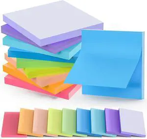 Stick Notes 3x3, Bright Color Stick Notes, 18 Pads, Super Sticky & Recyclable, for Home, Office, School Stick Notes 3x3, Bright Color Stick Notes, 18 Pads, Super Sticky & Recyclable, for Home, Office, School