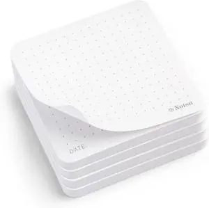 Notsu Dot Grid Sticky Notes 4pk | Premium Thick Paper 120gsm | Dotted Memo Pads with Date, 3" x 3" Notsu Dot Grid Sticky Notes 4pk | Premium Thick Paper 120gsm | Dotted Memo Pads with Date, 3" x 3"