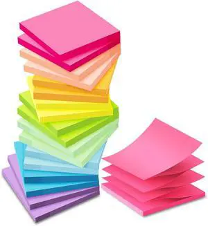 (18 Pack) Pop Up Sticky Notes Refill,Bright 3x3 in Accordion Stickies | Office School Memo Note Pads,Post on Windows Doors,Foldable,Easy to Write on, Super Sticking Power (18 Pack) Pop Up Sticky Notes Refill,Bright 3x3 in Accordion Stickies | Office School Memo Note Pads,Post on Windows Doors,Foldable,Easy to Write on, Super Sticking Power
