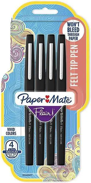 Flair Felt Tip Pens, Medium Point (0.7mm), Black Flair Felt Tip Pens, Medium Point (0.7mm), Black