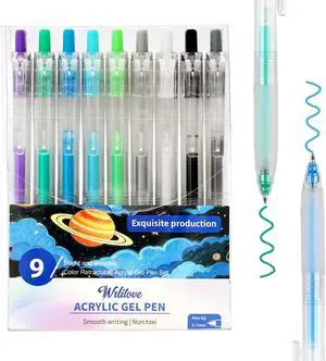 9 Color Retractable Acrylic Gel Pens, 0.7mm Fine Point, Cool Mix | Quick-Dry Ink for School Note-Taking, Color Coding, Study Planning, Calendar Marking, Diagrams and Everyday Writing 9 Color Retractable Acrylic Gel Pens, 0.7mm Fine Point, Cool Mix | Quick-Dry Ink for School Note-Taking, Color Coding, Study Planning, Calendar Marking, Diagrams and Everyday Writing