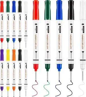 15 Pack 8 Colors Long Nib Marker Pens 20mm Extra Long Head | Deep Hole Markers Fine Tip Paint Markers, Quick-Dry Construction Marking Pen for Metal, Wood, Glass & More 15 Pack 8 Colors Long Nib Marker Pens 20mm Extra Long Head | Deep Hole Markers Fine Tip Paint Markers, Quick-Dry Construction Marking Pen for Metal, Wood, Glass & More