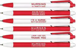 Nurse Appreciation Red And White Pen Set / 6 Black Ink Gel Glide Pens / Encouraging Boss Babe Office Supplies / Boss Employee Recognition Present Nurse Appreciation Red And White Pen Set / 6 Black Ink Gel Glide Pens / Encouraging Boss Babe Office Supplies / Boss Employee Recognition Present