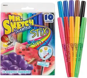 Mr. Sketch Scented Stix Markers, Fine Tip, 10 Count - Fun for Kids, Coloring, Spark Creativity, Arts & Crafts Mr. Sketch Scented Stix Markers, Fine Tip, 10 Count - Fun for Kids, Coloring, Spark Creativity, Arts & Crafts