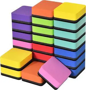 24 Pack Square Magnetic Whiteboard Erasers, Mini Dry Erase Board Erasers for Kids and Students, 8 Color 24 Pack Square Magnetic Whiteboard Erasers, Mini Dry Erase Board Erasers for Kids and Students, 8 Color