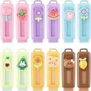 BESARME Retractable Erasers, 12 Pack Cute Erasers | Back to school supplies bulk, 12 assorted designs, birthday party favors, comfortable grip, classroom prizes, birthday gifts BESARME Retractable Erasers, 12 Pack Cute Erasers | Back to school supplies bulk, 12 assorted designs, birthday party favors, comfortable grip, classroom prizes, birthday gifts