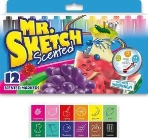 Mr. Sketch Scented Markers, Chisel Tip, Assorted Colors, 12 Count - Fun for Kids, Coloring, Spark Creativity, Arts & Crafts Mr. Sketch Scented Markers, Chisel Tip, Assorted Colors, 12 Count - Fun for Kids, Coloring, Spark Creativity, Arts & Crafts