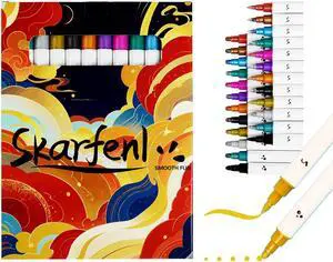 12 Acrylic Paint Markers, Dual Tip Water-Based Paint Pens with Metallic Golden,Sapphire & Emerald Shades, Quick Dry, Non-Toxic&Odorless,Comfort Grip Rock,Fabric,Wood,Glass,DIY Crafts 12 Acrylic Paint Markers, Dual Tip Water-Based Paint Pens with Metallic Golden,Sapphire & Emerald Shades, Quick Dry, Non-Toxic&Odorless,Comfort Grip Rock,Fabric,Wood,Glass,DIY Crafts