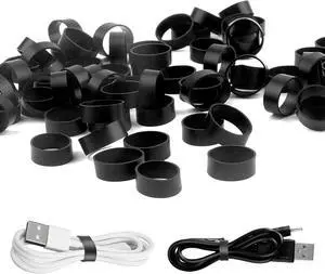 100 PCS Silicone Rubber Bands, 0.5 Inch Small Black Elastic Rubber Bands Strong Rubberbands, Heavy Duty Non-slip Silicone Band for Wire Cord Cable Management Home Office School Organization 100 PCS Silicone Rubber Bands, 0.5 Inch Small Black Elastic Rubber Bands Strong Rubberbands, Heavy Duty Non-slip Silicone Band for Wire Cord Cable Management Home Office School Organization