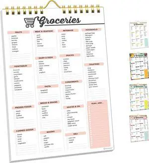 Decorably 52 Sheets Minimal Pink Magnetic Grocery List Pad for Fridge | Minimal Pink Grocery List Magnet Pad - 6x9in Refrigerator-Mountable Fridge Shopping List Notepad Decorably 52 Sheets Minimal Pink Magnetic Grocery List Pad for Fridge | Minimal Pink Grocery List Magnet Pad - 6x9in Refrigerator-Mountable Fridge Shopping List Notepad