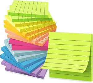 (16 Pack) Lined Sticky Notes 3x3 in Ruled Stickies,Bright Colors | Super Sticking Power Memo Pads,Post on Windows Doors,Recyclable,Easy to Write on (16 Pack) Lined Sticky Notes 3x3 in Ruled Stickies,Bright Colors | Super Sticking Power Memo Pads,Post on Windows Doors,Recyclable,Easy to Write on
