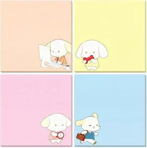 Cute Kawaii Puppy Sticky Notes 3x3 Inch 4 Pads 80 Sheets Memo Pads | 4 pads Puppy kawaii sticky notes, strong residue-free adhesive, for school office home note taking reminders Cute Kawaii Puppy Sticky Notes 3x3 Inch 4 Pads 80 Sheets Memo Pads | 4 pads Puppy kawaii sticky notes, strong residue-free adhesive, for school office home note taking reminders