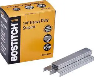 Bostitch Office Heavy Duty Premium Staples, 2-25 Sheets, 0.25 Inch Leg, 5,000 Per Box (SB351/4-5M) Bostitch Office Heavy Duty Premium Staples, 2-25 Sheets, 0.25 Inch Leg, 5,000 Per Box (SB351/4-5M)
