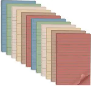(12 Pack) Lined Sticky Notes 4x6 in,Vintage Large Notepads with Lines | Ruled Stickies Super Sticking Power,Office School Memo Note Pads,Post on Windows Doors,Recyclable,Easy to Write on (12 Pack) Lined Sticky Notes 4x6 in,Vintage Large Notepads with Lines | Ruled Stickies Super Sticking Power,Office School Memo Note Pads,Post on Windows Doors,Recyclable,Easy to Write on