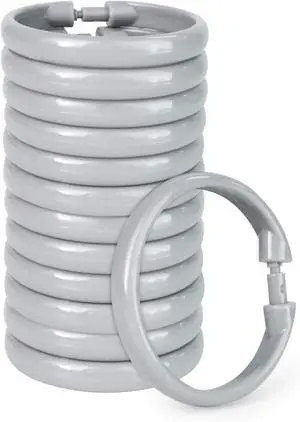 Shower Curtain Rings-12 Pack- Plastic Shower Curtain Hooks O-Shaped Rings Hook Glide Easily on Bathroom Shower Rod(Grey) Shower Curtain Rings-12 Pack- Plastic Shower Curtain Hooks O-Shaped Rings Hook Glide Easily on Bathroom Shower Rod(Grey)