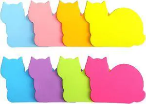SIMONA Cute Cat Sticky Notes 8 Pads, 600 Sheets | Bright Colors, 3×3 inch Size, Cat Shape Self-Sticky Note Pads for Office, School, Home and Cat Lover Gifts SIMONA Cute Cat Sticky Notes 8 Pads, 600 Sheets | Bright Colors, 3×3 inch Size, Cat Shape Self-Sticky Note Pads for Office, School, Home and Cat Lover Gifts