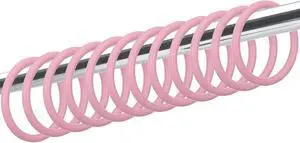 Mabor 12 Pack Pink Shower Curtain Hooks, Plastic Snap Rings for Bathroom | Decorative Round Hangers Easy Install, No-Slip Closure, Fits Standard Rods Mabor 12 Pack Pink Shower Curtain Hooks, Plastic Snap Rings for Bathroom | Decorative Round Hangers Easy Install, No-Slip Closure, Fits Standard Rods