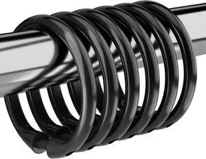 Amazer Shower Curtain Hooks Rings, 24 Pcs Black Shower Curtain Hooks, O Shape Shower Curtain Rings, Easy to Snap Closure Plastic Shower Hooks for Shower Curtain and Liner Bathroom Amazer Shower Curtain Hooks Rings, 24 Pcs Black Shower Curtain Hooks, O Shape Shower Curtain Rings, Easy to Snap Closure Plastic Shower Hooks for Shower Curtain and Liner Bathroom