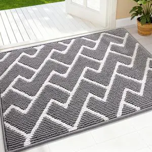OLANLY Front Door Mat, Non-Slip Rubber Backing, Dirt Resistant and Absorbent, Washable, Easy to Clean Low-Profile Indoor Doormat for Back Door, Entryway, Inside Entrance, 32x20, Grey OLANLY Front Door Mat, Non-Slip Rubber Backing, Dirt Resistant and Absorbent, Washable, Easy to Clean Low-Profile Indoor Doormat for Back Door, Entryway, Inside Entrance, 32x20, Grey