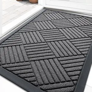 OLANLY Front Door Mat Outside Entrance, Waterproof Heavy-Duty Doormat | 29.5x17, Grey Dirt Trapper, Stain and Fade Resistant, Non-Slip Rubber Backing, Low-Profile Indoor Outdoor Mat, Easy-Clean OLANLY Front Door Mat Outside Entrance, Waterproof Heavy-Duty Doormat | 29.5x17, Grey Dirt Trapper, Stain and Fade Resistant, Non-Slip Rubber Backing, Low-Profile Indoor Outdoor Mat, Easy-Clean