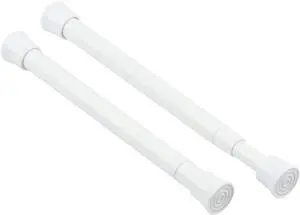 KXLife Small Spring Tension Curtain Rod 7.5 to 11.5 Inch, 2 Pack, White | Adjustable Short Tension Rod, Tension Mounted No Drill, Fit for Narrow Window, Sidelight, Cupboard Dividers KXLife Small Spring Tension Curtain Rod 7.5 to 11.5 Inch, 2 Pack, White | Adjustable Short Tension Rod, Tension Mounted No Drill, Fit for Narrow Window, Sidelight, Cupboard Dividers