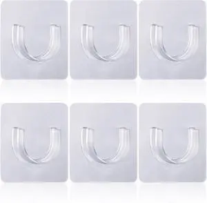 6pcs Self-Adhesive Shower Rod Holder, Clear Invisible Curtain Rod Bracket, No Drilling Wall Mount Tension Rod Retainer for Bathroom Kitchen Bedroom 6pcs Self-Adhesive Shower Rod Holder, Clear Invisible Curtain Rod Bracket, No Drilling Wall Mount Tension Rod Retainer for Bathroom Kitchen Bedroom
