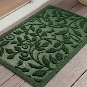 Green Leaves Ivy Scroll Outdoor Indoor Entrance Door mat, Durable Absorbent Mud Scraper Mat for Front Door, Thick Natural Rubber Back, Easy Clean Entryway Welcome Mat 17x30 Inch, Low Profile Green Leaves Ivy Scroll Outdoor Indoor Entrance Door mat, Durable Absorbent Mud Scraper Mat for Front Door, Thick Natural Rubber Back, Easy Clean Entryway Welcome Mat 17x30 Inch, Low Profile