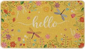 Baccessor Spring Summer Door Mat 17x29 inch, Yellow Flower Welcome Doormat Rug for Floor Non Slip Rubber Backing Floor Mat for Indoor Outdoor Baccessor Spring Summer Door Mat 17x29 inch, Yellow Flower Welcome Doormat Rug for Floor Non Slip Rubber Backing Floor Mat for Indoor Outdoor