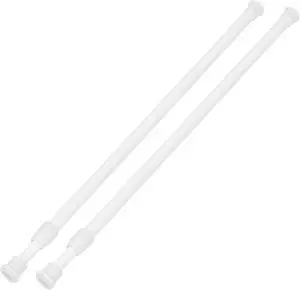 2 Pack Small Tension Curtain Rod, Short Adjustable Extendable | Spring Loaded Rods for Windows Cabinet Blinds Closet Bedroom Kitchen Bathroom Door No Drilling, 15.7-28 Inch, White 2 Pack Small Tension Curtain Rod, Short Adjustable Extendable | Spring Loaded Rods for Windows Cabinet Blinds Closet Bedroom Kitchen Bathroom Door No Drilling, 15.7-28 Inch, White