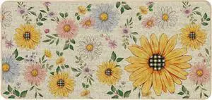Baccessor Spring Summer Doormat 17x36 inch, Sunflower Daisy Welcome Door Mat Rug for Floor Non Slip Rubber Backing Seasonal Holiday Decor for Indoor Outdoor Baccessor Spring Summer Doormat 17x36 inch, Sunflower Daisy Welcome Door Mat Rug for Floor Non Slip Rubber Backing Seasonal Holiday Decor for Indoor Outdoor