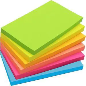 480 Sheets 3 in x 5 in Large Sticky Notes, 76 x 127 mm 6 Pads Assorted Self-Stick Pads for Notebook,Office,School and Home,80 Sheets/Pad (6 Pads Brillant) 480 Sheets 3 in x 5 in Large Sticky Notes, 76 x 127 mm 6 Pads Assorted Self-Stick Pads for Notebook,Office,School and Home,80 Sheets/Pad (6 Pads Brillant)