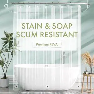 AmazerBath Shower Curtain Liner, 72x72 Clear Shower Curtain Liner, Waterproof Plastic Shower Liner, Cute Lightweight PEVA Shower Curtain for Bathroom with 3 Magnets and 12 Rustproof Metal Grommets AmazerBath Shower Curtain Liner, 72x72 Clear Shower Curtain Liner, Waterproof Plastic Shower Liner, Cute Lightweight PEVA Shower Curtain for Bathroom with 3 Magnets and 12 Rustproof Metal Grommets