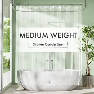 Amazer Extra Long Shower Curtain Liner 72 x 84 Clear Shower Liner Medium Weight PEVA Waterproof Inside Shower Curtains for Bathroom with 3 Magnets and Rustproof Grommets Amazer Extra Long Shower Curtain Liner 72 x 84 Clear Shower Liner Medium Weight PEVA Waterproof Inside Shower Curtains for Bathroom with 3 Magnets and Rustproof Grommets