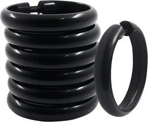 Hitefu 12 Pack Black Plastic Shower Curtain Rings | O-Shaped, Easy Snap Hooks, For Bathroom Shower Curtain Rod Hitefu 12 Pack Black Plastic Shower Curtain Rings | O-Shaped, Easy Snap Hooks, For Bathroom Shower Curtain Rod