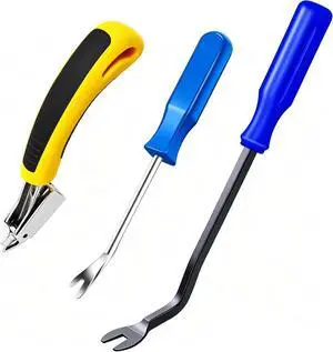 3Pcs Heavy Duty Upholstery and Construction Staple Remover with Tack Puller Tool, Nail Puller, Carpet Remover, for Removing All Kinds of Staples 3Pcs Heavy Duty Upholstery and Construction Staple Remover with Tack Puller Tool, Nail Puller, Carpet Remover, for Removing All Kinds of Staples