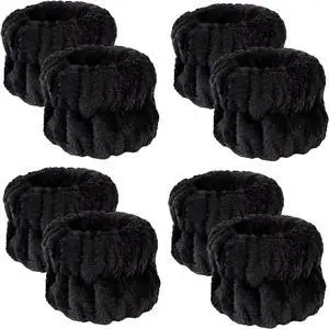8Pcs Anmieciu Microfiber Spa Wristbands - Wrist Towels for Face Washing, Arm Bands to Prevent Liquid Spilling (Black) 8Pcs Anmieciu Microfiber Spa Wristbands - Wrist Towels for Face Washing, Arm Bands to Prevent Liquid Spilling (Black)