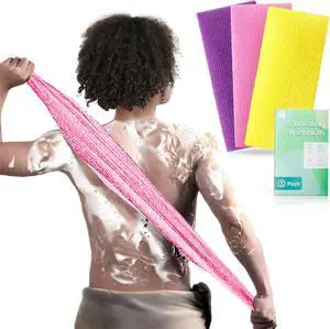 3 Pieces Exfoliating Washcloth Shower Towel African Net Sponge Japanese Wash Cloth Face Exfoliating Sponge Loofah Exfoliating Body Scrubber for Body Exfoliation 3 Pieces Exfoliating Washcloth Shower Towel African Net Sponge Japanese Wash Cloth Face Exfoliating Sponge Loofah Exfoliating Body Scrubber for Body Exfoliation