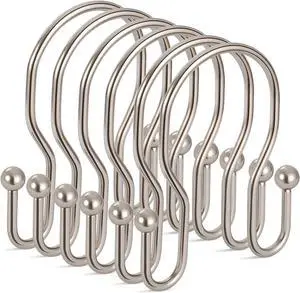 24 Pack Double Shower Curtain Hooks Rings, TENOVEL Double Sided Shower Curtain Hooks Rust Proof for Shower Curtain, Stainless Steel Bathroom Shower Hangers Rings for Shower Rods, Brushed Nickel 24 Pack Double Shower Curtain Hooks Rings, TENOVEL Double Sided Shower Curtain Hooks Rust Proof for Shower Curtain, Stainless Steel Bathroom Shower Hangers Rings for Shower Rods, Brushed Nickel