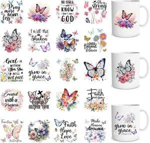 UV DTF Cup Wrap - 20 Sheets Bible UV DTF Cup Wraps for 16 OZ Butterfly Flower Cross UVDTF Cup Wraps Motivational Christian UV DTF Transfer Stickers for Glass Cup Mug Wood DIY Crafts UV DTF Cup Wrap - 20 Sheets Bible UV DTF Cup Wraps for 16 OZ Butterfly Flower Cross UVDTF Cup Wraps Motivational Christian UV DTF Transfer Stickers for Glass Cup Mug Wood DIY Crafts