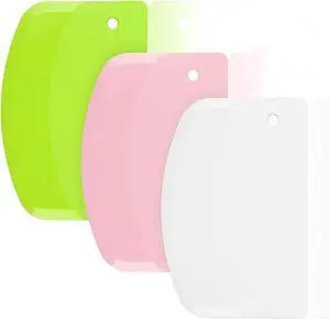 Hard Bench Scraper Dough Scraper - SURDOCA 5.31x3.64'' BPA Free PP Plastic Pastry Bread Baking Making Tools, Cake Bowl Pastry Baking Supplies Cake Dough Fondant Icing Smoother, Green+Pink+White Hard Bench Scraper Dough Scraper - SURDOCA 5.31x3.64'' BPA Free PP Plastic Pastry Bread Baking Making Tools, Cake Bowl Pastry Baking Supplies Cake Dough Fondant Icing Smoother, Green+Pink+White